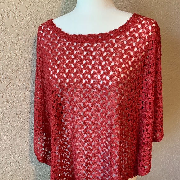 Honestee Sweaters - Honestee Raspberry Top/Poncho/Shrug